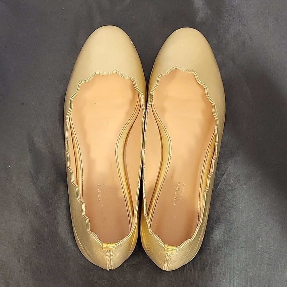 M MARTHA EVERYDAY METALLIC WOMEN"S BALLERINAS SCALLOPED EDGE DETAILS FLAT - Picture 5 of 12